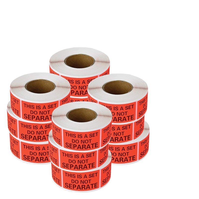 enKo Products enKo This is a Set, do not Separate Packaging Labels (1 x 2 inches) Fluorescent Red Label (12 Rolls, 6000 Labels) - Image 1